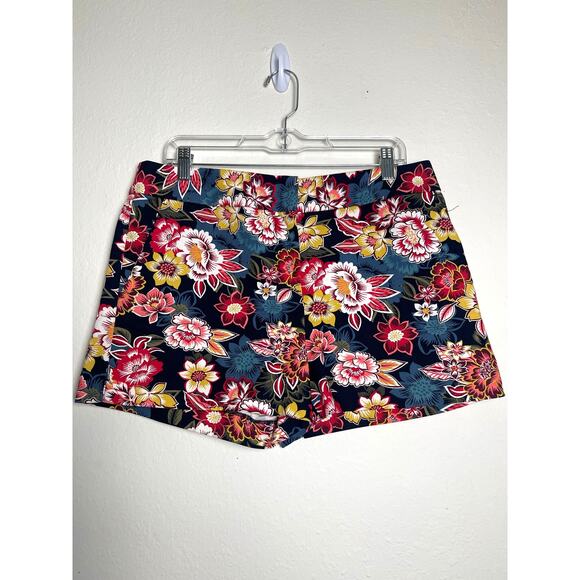Loft Women's Stretch Floral Mid Rise Chino Shorts 8 Cottage Whimsical Boho - Picture 1 of 10